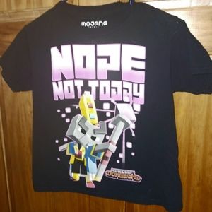 Minecraft Dungeons Nope not Today T-Shirt Boys Size Large 10/12 Mojang Studios